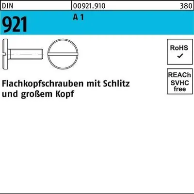 Produktbild von Reyher  Flachkopfschrauben DIN 921 1.4305 M 6 x 10 A 1 (100 Stück)