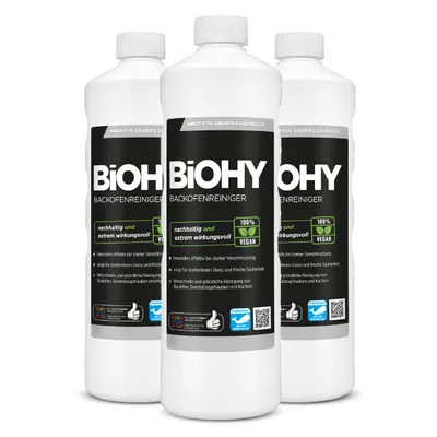 Produktbild von BiOHY Backofenreiniger, Backofenspray, Ofenreiniger, Fettlöser – 3er Pack (3 x 1 Liter Flasche)