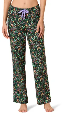 Productafbeelding van A. Essentials dames pyjamabroek van flanel - Uitlopende kleuren, zwart, folkloristisch