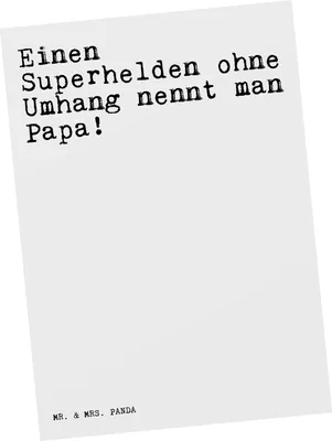 Produktbild von Mr. & Mrs. Panda Postkarte Einen Superhelden ohne Umhang... - Weiß - Geschenk, Spruch Sprüche Weisheiten Zitate Lustig Weisheit Worte, Männer, Postkarten, Papa, Grußkarte