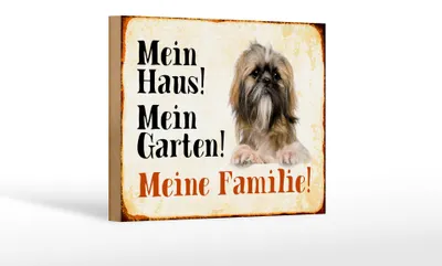 Produktbild von Holzschild Hund 18x12cm Pekinese mein Haus Garten Familie