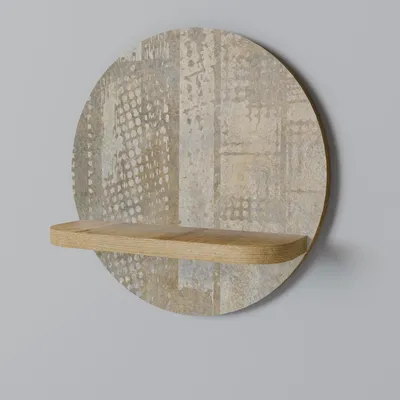 Produktbild von Rundes Deko-Wandregal in Eichendekor 34x34x11,8 cm