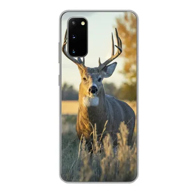 Produktbild von MuchoWow® Handyhülle Schutzhülle Hülle für Samsung Galaxy S20 Hirsche - Gras - Herbst - Geweih - Natur - Tiere Silikon Softcase Handy Hülle - Bild