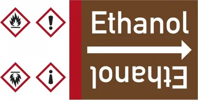 Produktbild von Dreifke® Rohrleitungsband Ethanol, DIN 2403, ab Ø 15mm, braun/weiß, 33m/Rolle