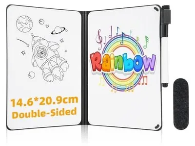 Zdjęcie produktu dla Tablica suchościeralna dwustronna A5 biała do notatek dla uczniów