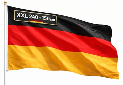 Produktbild von XL Deutschland Flagge - WM 2026 Fahne - EXTRA Groß - Fanartikel - straparzierfähiges Polyester & Metallösen - Weltmeisterschaft (Deutschland 240x150 cm)