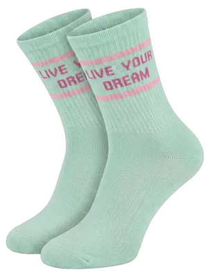Image de Chaussettes pour femmes, modèle Milena, couleur menthe, en coton, confortables, taille 37-41
