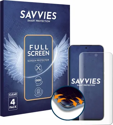 Produktbild von 4x Savvies Fullscreen Schutzfolie für Xiaomi 15T Displayschutz Folie Fullcover Klar Transparent