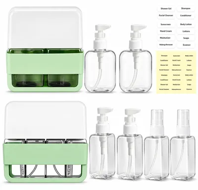Productafbeelding van 4-in-1 Reisflesdispenser - Navulbaar en Lekvrij