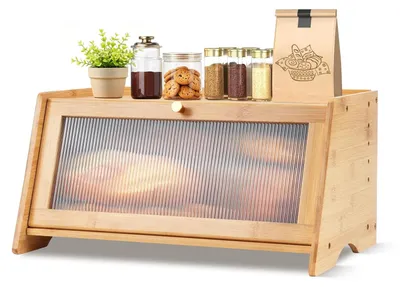 Obrázek produktu pro Bambusová krabička na chléb s velkou kapacitou – vintage styl do kuchyně