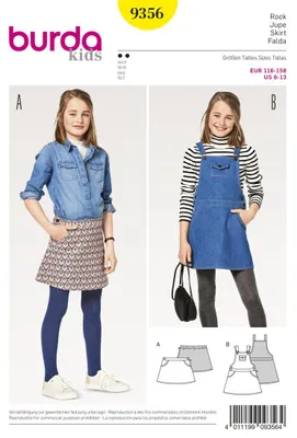 Produktbild von Schnittmuster Burda kids 9356 Rock/Latzkleid