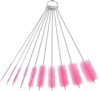 Produktbild von Nylon Bürsten-Set - 10 Stück rosa - wiederverwendbare Reinigungsbürsten