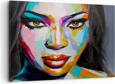 Produktbild von Bild auf Leinwand - Leinwandbild - Mädchen Gesicht - 100x70cm - Wand Bild - Wanddeko - Wandbilder - Leinwanddruck - Bilder - Kunstdruck - Wanddekoration - Leinwand bilder - Wandkunst - AA100x70-3447