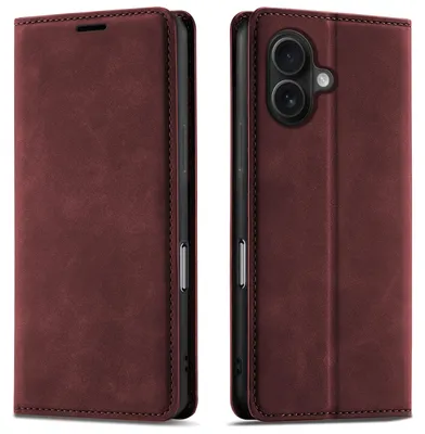 Obrázek produktu pro Kožené pouzdro s magnetickým zapínáním pro iPhone 17 + tvrzené sklo 9H