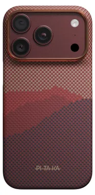 Obrázok produktu pre Puzdro z aramidových vlákien pre iPhone 18 Pro / 17 Pro, ultra tenké puzdro PITAKA s technológiou MagSafe, farba: červená a vínová