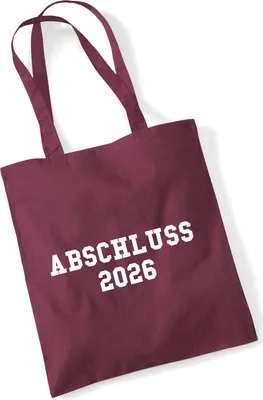 Produktbild von Huuraa Jutebeutel Abschluss 2026 Schulabschluss 10 Liter Burgundy Baumwolle Tasche Geschenkidee