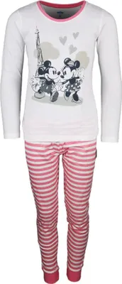 Produktbild von Disney Minnie und Mickey Maus in Paris Kinder Schlafanzug Pyjama lang – 104 / Weiß