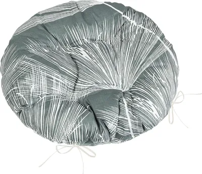 Obrázok produktu pre Prešívaný okrúhly sedací vankúš Adéla – priemer 40 cm – sivá, biela