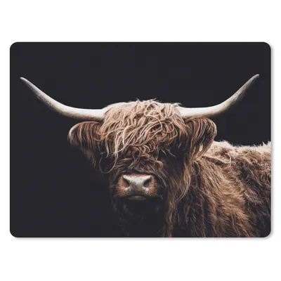 Produktbild von MuchoWow® Mauspad Mousepad Schottischer Highlander - Schwarz - Horn 40x30 cm - Mousepads - Maus Mat - Pad - Mausunterlage - Anti Rutsch