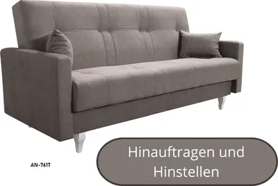 Produktbild von Schlafcouch LUDWIK, Bettkasten und Schlaffunktion, Schlafsofa - Hellbeige