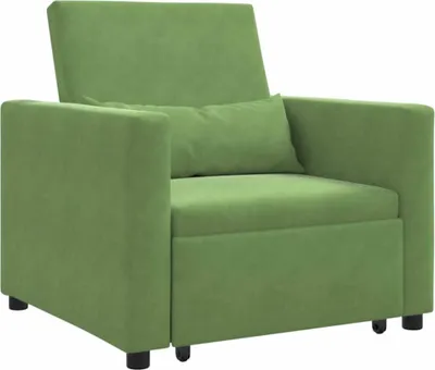 Zdjęcie produktu dla vidaXL Rozkładana sofa jednoosobowa na kółkach, jasnozielona, aksamitna