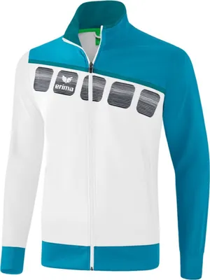 Produktbild von Erima 5-C Präsentationsjacke Herren - Weiß / Oriental Blue / Colonial Blue