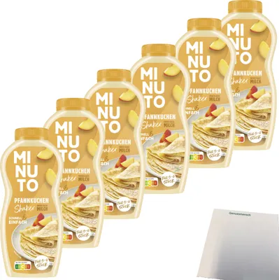 Produktbild von Minuto Shaker Pfannkuchen Mischung einfach und schnell 6er Pack (6x205g Shaker) + usy block