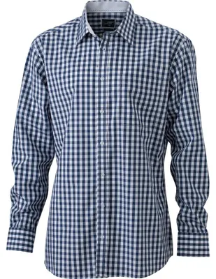 Produktbild von James and Nicholson - Hemd für Herren LT2332 (M) (Marineblau/Weiß)