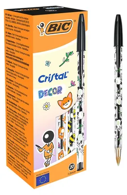 Immagine prodotto di Pena a sfera Cristal Kawaii 1 mm nera (20 pezzi) BIC