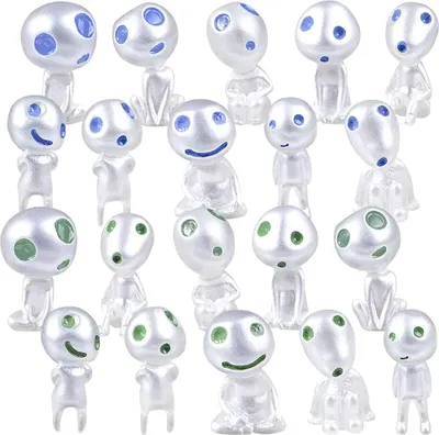 Produktbild von 20 Stück Prinzessin Mononoke, glitzernde Baumelfenstatue, Mikrolandschaft, Topfdekoration (blaues Licht, grünes Licht)