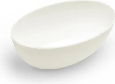 Image de Barquette à trempette en canne à sucre blanche, ovale, 80 x 52 x h 26,5 mm, 40 pièces
