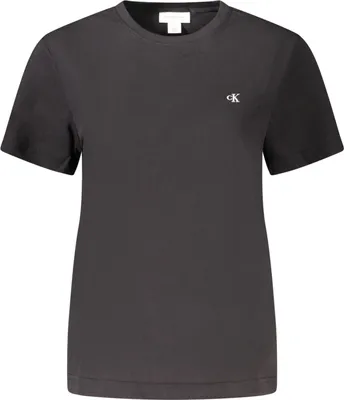 Produktbild von Schwarzes Damen T-Shirt, Kurzarm mit Stickerei und Rundhals