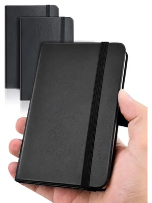 Produktbild von Notizbuch A6 Pocket 2 Stück 9 x 14 cm Schwarz Hardcover 320 Seiten Dickes Papier mit Innentaschen