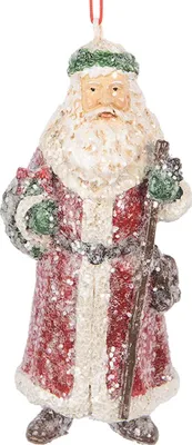 Image de Clayre & Eef Pendentif Père Noël 5x4x12 cm rouge plastique