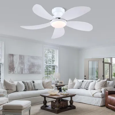Obrázok produktu pre Stropný ventilátor 106 cm, biely - s LED osvetlením a diaľkovým ovládaním - motor 30 W (DC)