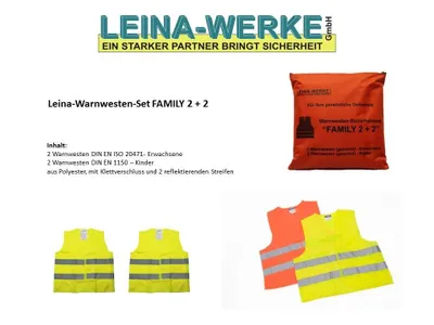 Obrázek produktu pro Sada vesty a výstražné vesty LEINA "Family 2+2", oranžová