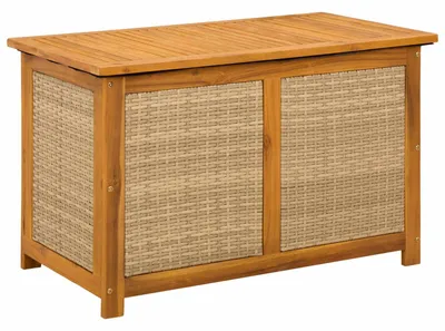 Productafbeelding van vidaXL Tuinopslagbox 185 liter, massief acaciahout, 90 x 50 x 56 cm, beige