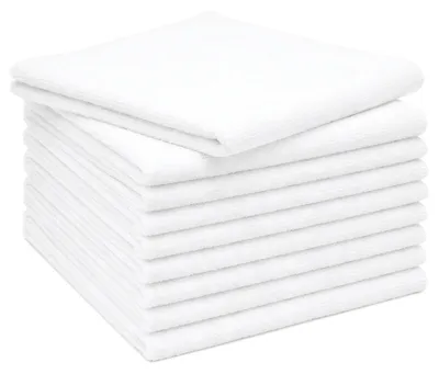 Produktbild von 10er Set Mikrofasertücher für streifenfreien Glanz, saugstark, weiß