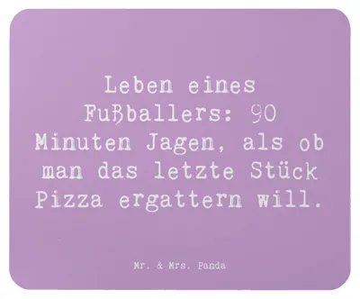 Produktbild von Mr. & Mrs. Panda Mouse Pad Spruch Fußballer Leidenschaft - Lavendeltraum - Geschenk, Geschenke mit Herz, Berufsliebe, Mousepad, Training, personalisierte, mausteppich