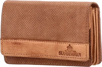 Produktbild von The Skandinavian Brand Damen Leder Geldbörse Quer Cognac