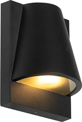 Produktbild von Qazqa Modern, Industrial außen Wandleuchte, Außenlampe, Wandlampe für den Garten - Femke - Schwarz, max. 35W, Geeignet für LED, 13.8cm, IP44, R