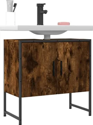 Zdjęcie produktu dla Maison Exclusive - Szafka pod umywalkę, dąb wędzony, 60x33x60 cm, płyta drewnopochodna