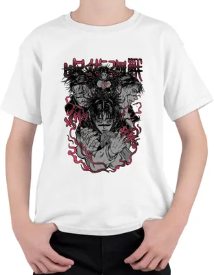 Zdjęcie produktu dla 呪術廻戦 Sukuna Yuji Megumi Anime Manga Gift Anime Aesthetics Uni  Kids T-Shirt, Biały, 128