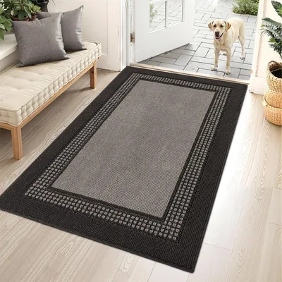 Immagine prodotto di Tappetino per interni, lavabile, antiscivolo, per raccogliere lo sporco, 90x150 cm, grigio, rettangolare