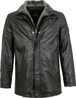 Produktbild von Redpoint - Herren Lederjacke Longjacke Lammnappa schwarz : 54