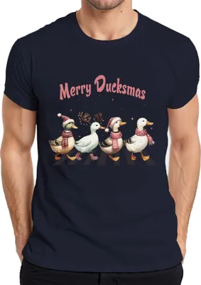 Produktbild von Merry Ducksmas Entenliebhaber Enten - Weihnachten Xmas Christmas Herren T-Shirt, Navy, M