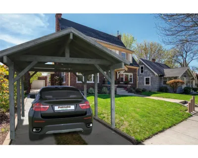 Produktbild von Einzelcarport Palmako Robert 11,7 m² 360x510 cm tauchgrundiert grau