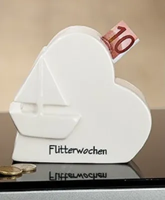 Produktbild von Gilde Spardose Sparschwein "Flitterwochen" Boot,Seefahrt,