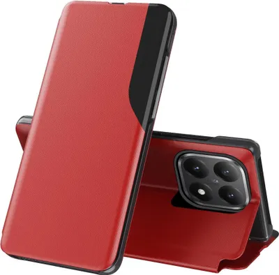 Obrázok produktu pre Umelá kožená puzdro pre Xiaomi 15T Flip s funkciou stojana a bočným okienkom Červená