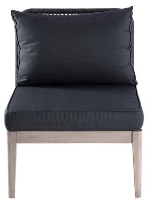 Produktbild von home24 Loungesessel - Webstoff / Akazie Massiv - Anthrazit / Grau